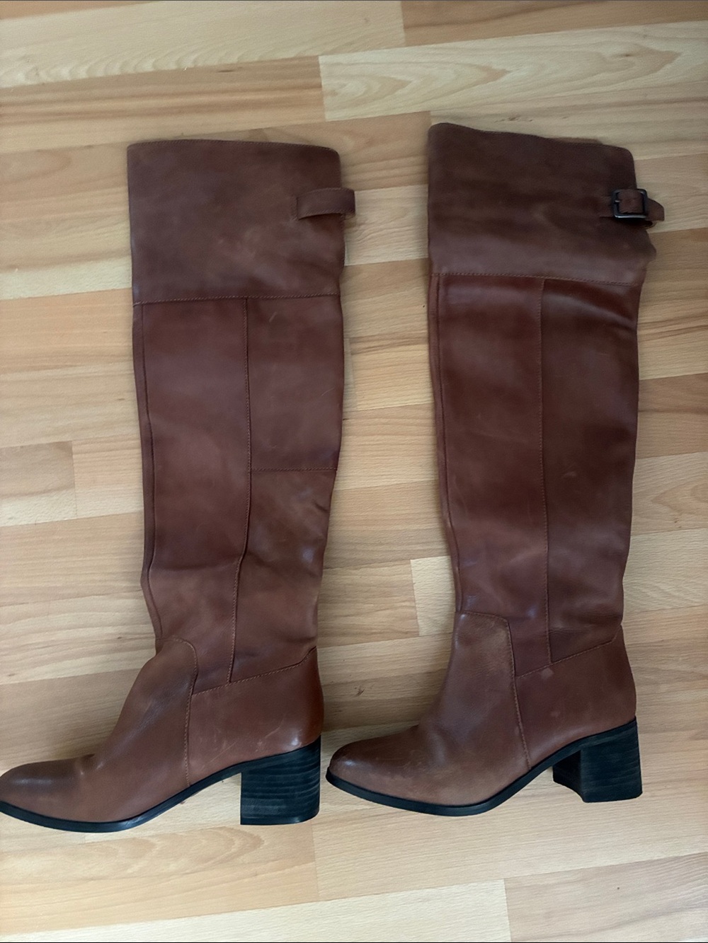 Classic Brown Leather Knee-High Boots - Women's